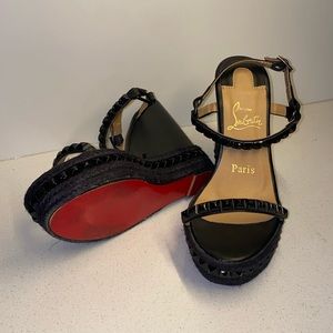 Black Louboutin Cataclou Wedges size 9